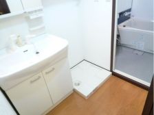 【洗面所】　独立洗面台　室内洗濯機置き場